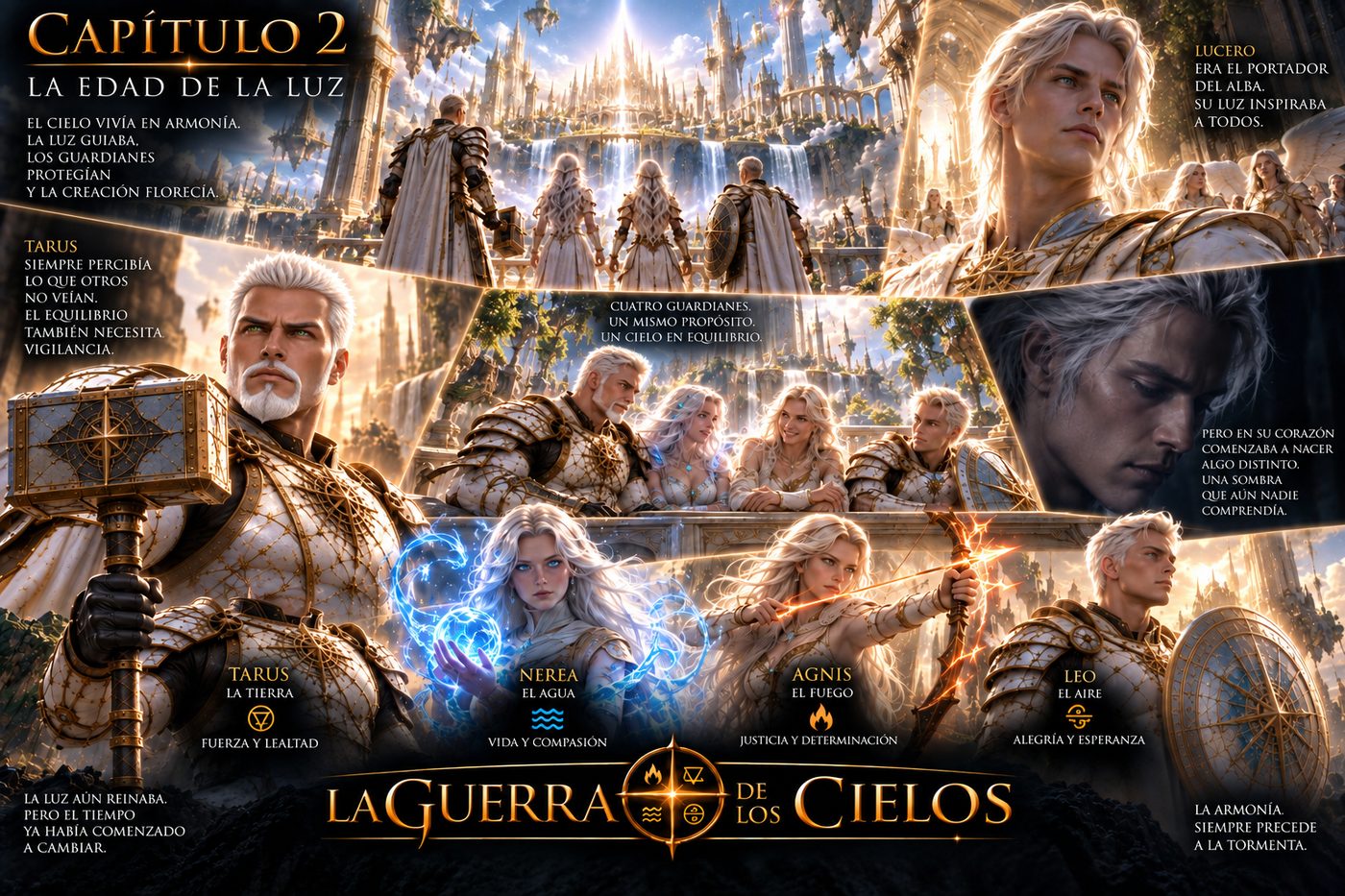Illustrated scenes from The Age of Light